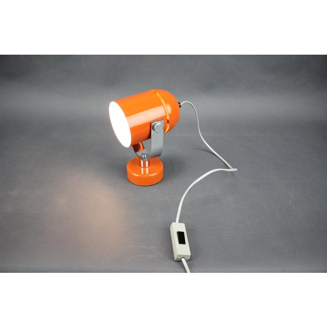 Orange Metal and Chrome Lamp by Stanislav Indra, Former Czechoslovakia, 1970s For Sale - Image 6 of 9