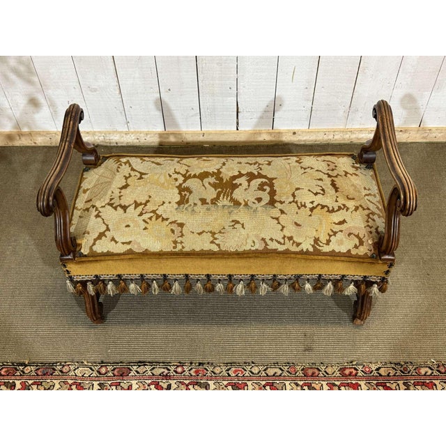 Antique Walnut Window Seat, 1900s For Sale - Image 4 of 15