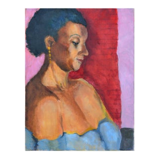 Impressionist Patricia Emrich Gillfillan "Woman with Gold Earring" 1980 For Sale