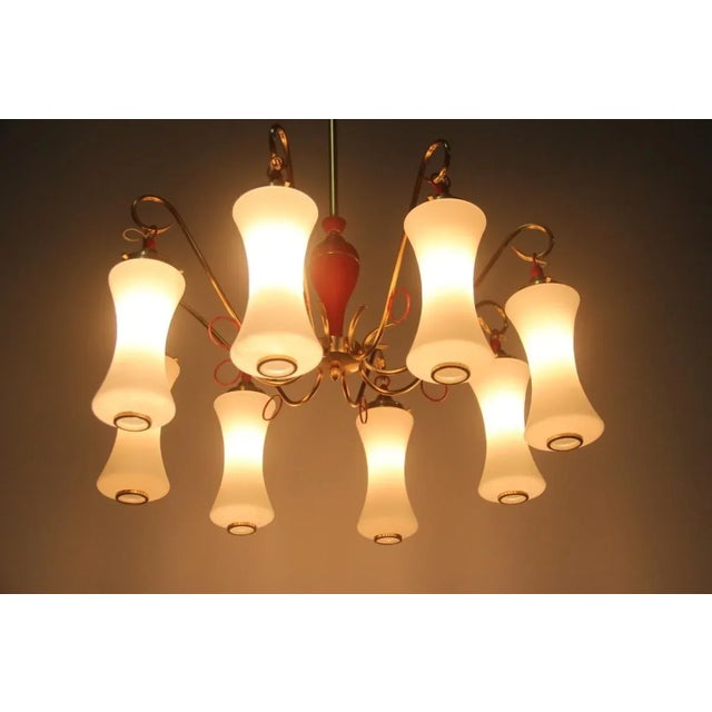 Mid-Century Italian Brass and Glass Chandelier, 1950s For Sale - Image 12 of 18
