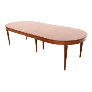 Kindel Furniture French Regency Louis XVI Cherry Wood Extension Dining Table, Newly Refinished For Sale