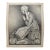 1940s Original Signed Graphite Illustration of Praying Woman With Harvest Still Life, 11.75 X 9.75 In. For Sale