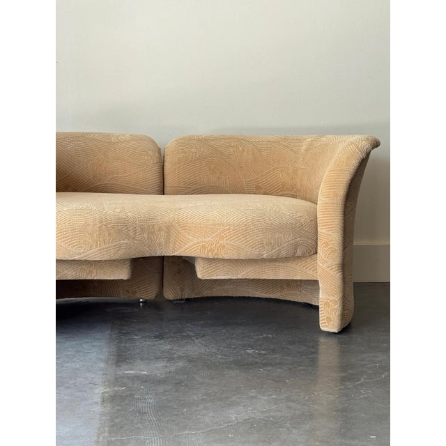 Such a fun piece that can be used as a love seat or transformed into a Tête-À-Tête. We had this reupholstered in designer...