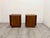 Pair of mid century modern walnut nightstands manufactured by Dillingham, professionally restored.