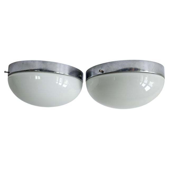 Bauhaus Chrome Ceiling or Wall Lamps, 1930s, Set of 2 For Sale - Image 16 of 16