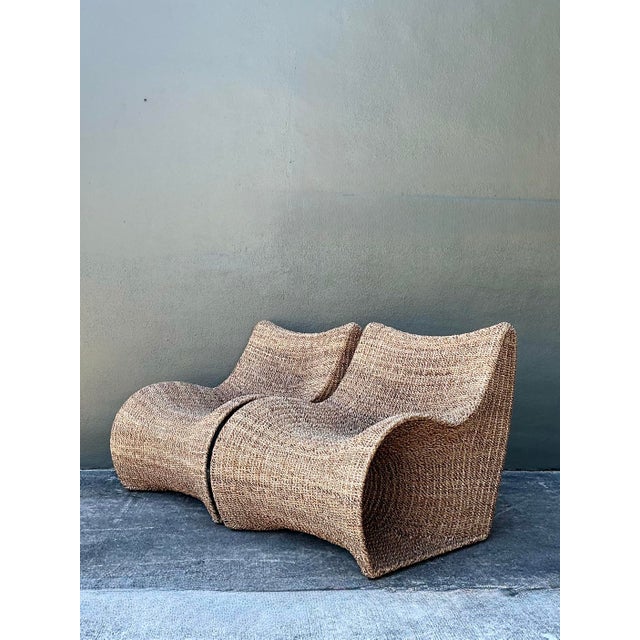 Vintage Biomorphic Seagrass Lounge Chairs - Set of 2 For Sale - Image 12 of 12