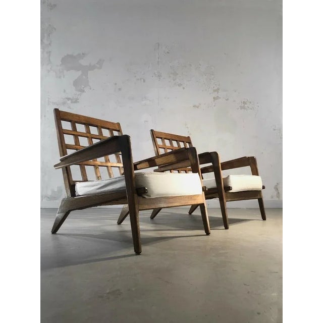 Large Modernist Armchairs in the style of Pierre Guariche and René Gabriel, France, 1950s, Set of 2 For Sale - Image 9 of 13