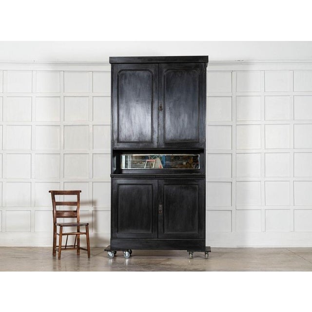 Large English Ebonised Mirrored Mahogany Cabinet, 1880 For Sale - Image 4 of 18