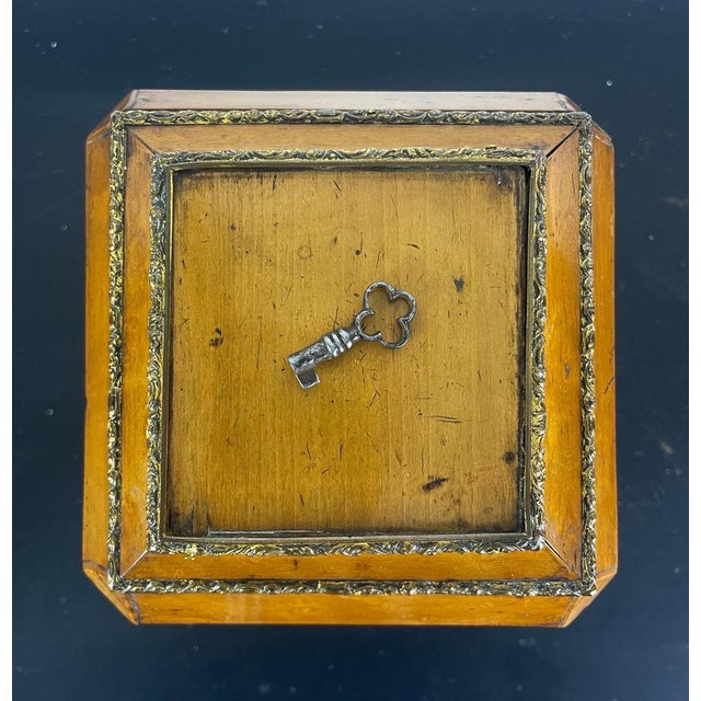 19th Century Restauration Wooden Box with Key, France, 1850s For Sale - Image 10 of 15