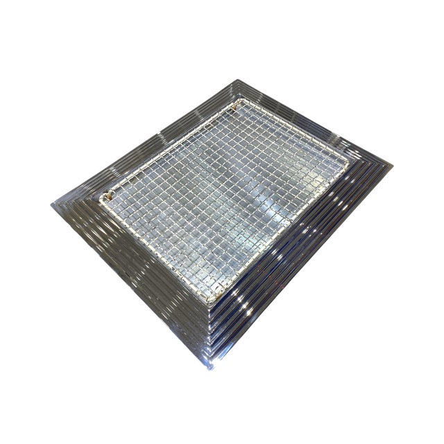 Art Deco Norman Bel Geddes Chrome Art Deco "Manhattan" Cocktail Tray by Revere With Rare Wire Insert For Sale - Image 3 of 12