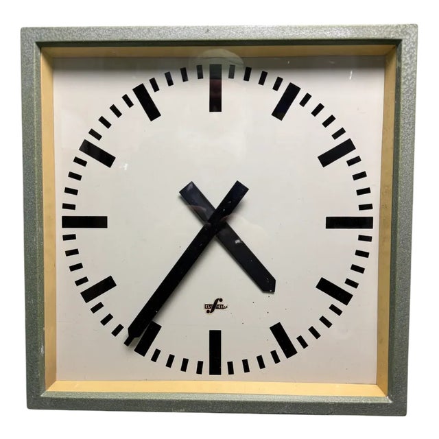 Large East German Industrial Factory Clock from Elfema, 1960s For Sale