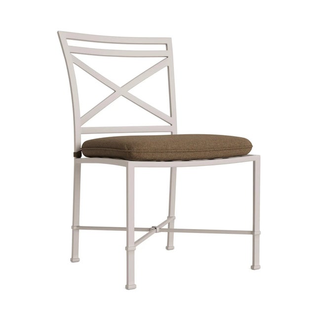 Brown Jordan Venetian Side Chair, Dove frame with Fusion Moccasian fabric For Sale - Image 12 of 12