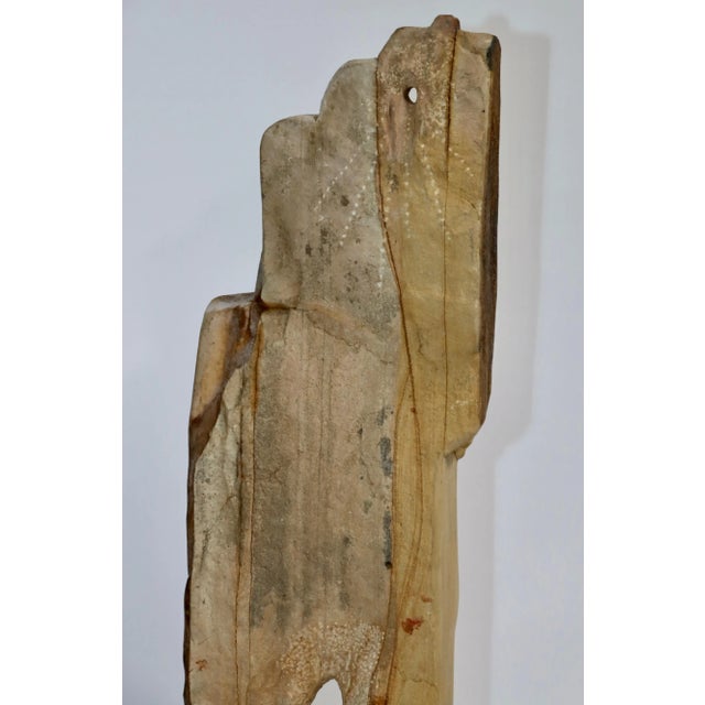 1970s Large 1970's Modernist Stone Abstract Sculpture Signed For Sale - Image 5 of 12