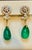 GIA Certified 28 Ct Emerald Cabochon & Diamond Drops Hanging Earrings 14 KYG For Sale - Image 18 of 18