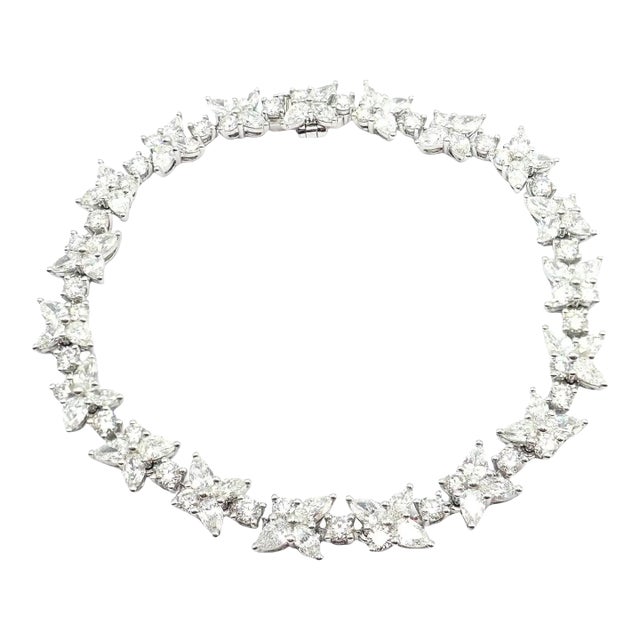 Tiffany & Co Victoria Diamond Mixed Cluster Platinum Bracelet For Sale