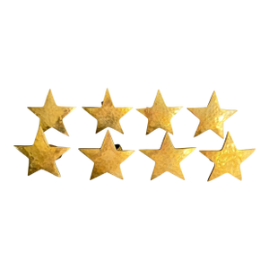 Vintage Brass Star Napkin Ring Holder Set of 8 Holiday Entertaining