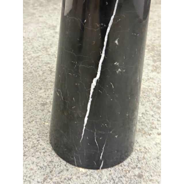 Michael Oren Designs Marquina Marble Pedestal Side Table For Sale - Image 4 of 12