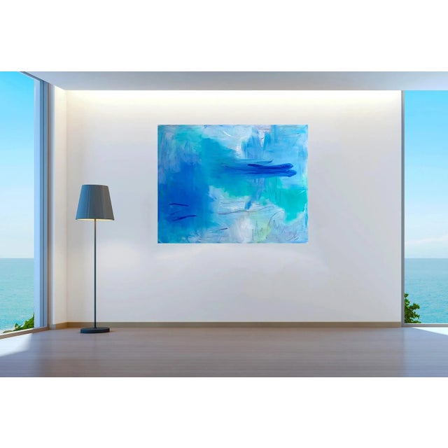 "Undercurrent" by Trixie Pitts Large Abstract Expressionist Oil Painting For Sale - Image 10 of 13