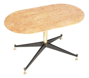 Mid-Century Iron, Brass & Marble Coffee Table attributed to Gio Ponti for Rima, 1950s