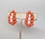 Mid-Century Modern Vintage 1958 Crown Trifari Goldtone Cabochon Faux-Coral & Faux-Pearl Clip Earrings-2 Pieces For Sale - Image 3 of 8