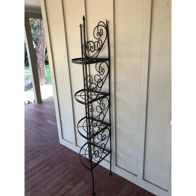 Vintage Wrought Iron Corner Bakers Rack Chairish
