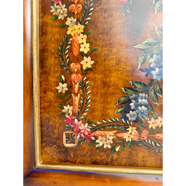 Mid-20th Century Neoclassical Style Floral Urn Painting on Wood Panel in Wood Frame For Sale In Los Angeles - Image 6 of 10