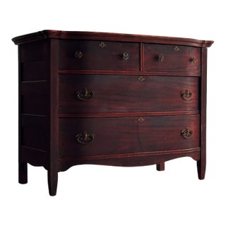 Antique Serpentine Mahogany Chest of Drawers, C. 1890 For Sale