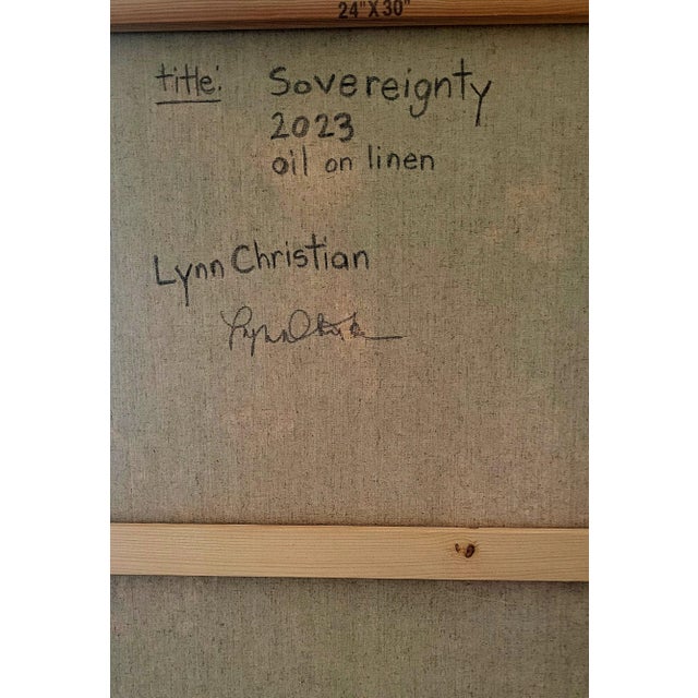 2020s Title: Sovereignty. 30 X 24 Inch Contemporary Abstract Oil on Linen Painting by Lynn Christian 2023 For Sale - Image 5 of 5