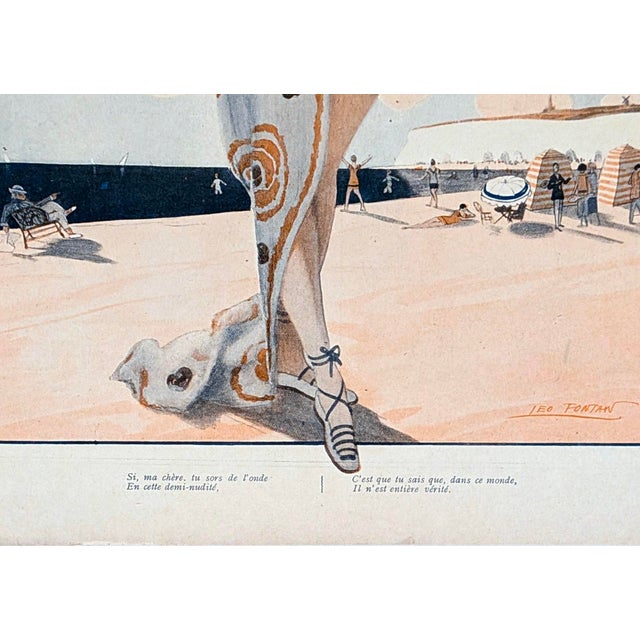 Elevate your space with a touch of authentic Parisian charm and early Art Deco elegance. This rare, original color...