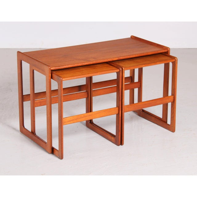 Mid-Century Modern Danish Teak Nesting Tables by Arne Hovmand Olsen for Mogens Kold, 1960s, Set of 3 For Sale - Image 12 of 12