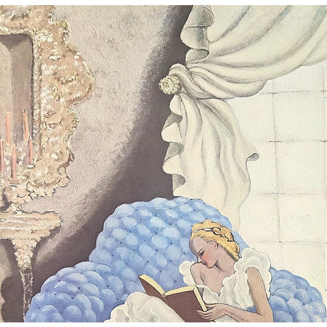 This is a RARE lithographs that dates to 1934. It is a French Art Deco lithograph print from a series called “Le Femme...