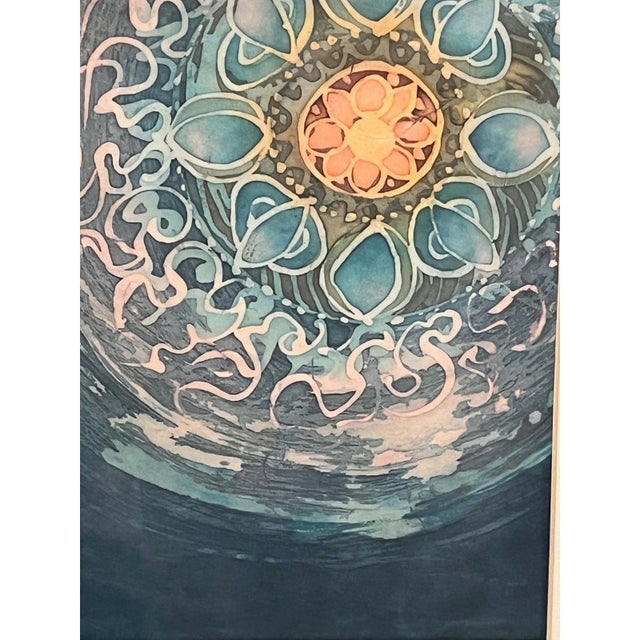 For sale is a striking pair of Asian batik mandala artwork pieces, offered together as a matching set. Table Screen Frame...
