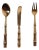 Vintage Brass and Faux Bamboo Flatware Dessert Set, 1970s, Set of 36 For Sale