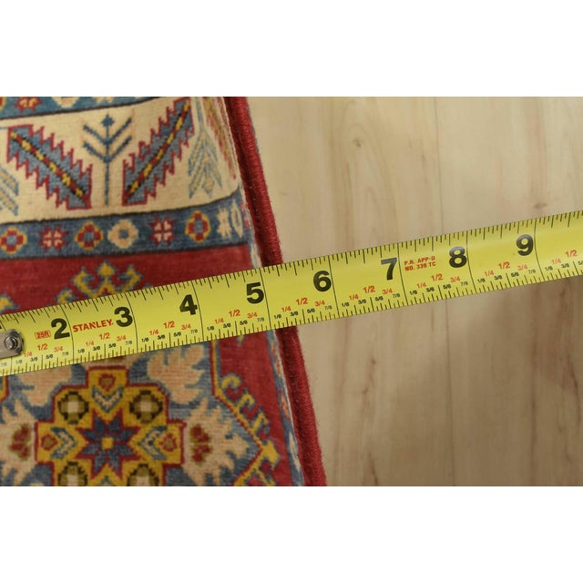 Kazak Runner 2’10” X 9’9” Red Wool Tribal Hand-Knotted Oriental Rug For Sale - Image 11 of 13