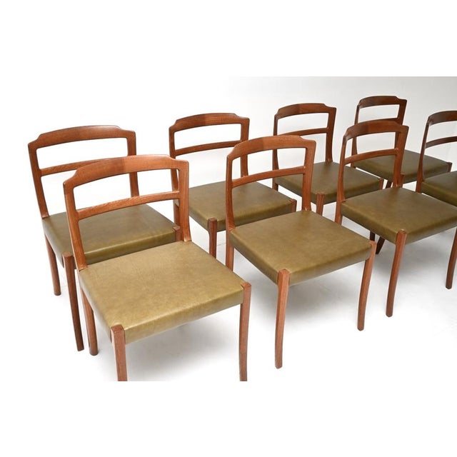 Mid-Century Modern Vintage Danish Teak and Leather Dining Chairs from Ole Wanscher, 1960, Set of 8 For Sale - Image 3 of 11
