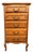 Vintage French Country Carved Oak Tallboy For Sale
