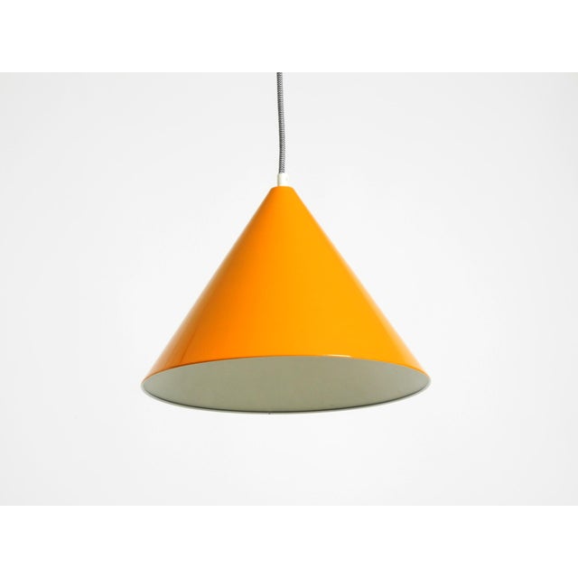 Louis Poulsen Vintage Model Billiard Pendant Lamp in Orange Metal by Louis Poulsen, 1970s For Sale - Image 4 of 17