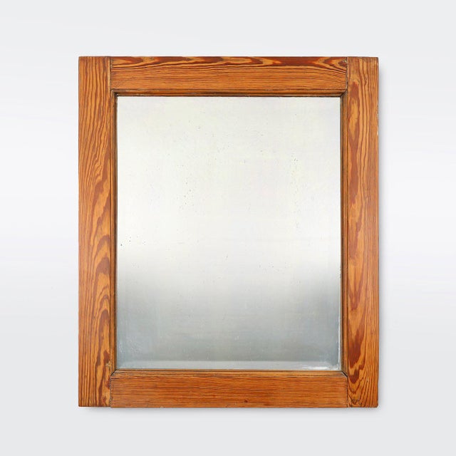 French Mirror with Warm Pine Wood Frame, 1900s For Sale - Image 11 of 11