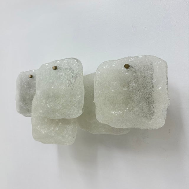 Modern Frosted Ice Glass Wall Lamp by J. T. Kalmar for Kalmar, 1960s For Sale - Image 10 of 18