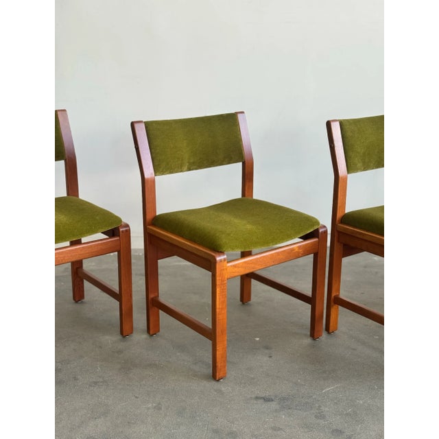 1970s 1970s Teak and Mohair Dining Chairs - Set of Four For Sale - Image 5 of 12