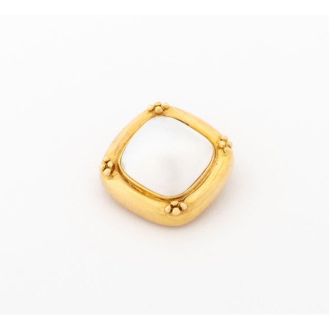 Mid-Century Modern Modernist Mabe Pearl and 14k Yellow Gold Pendant Enhancer For Sale - Image 3 of 5