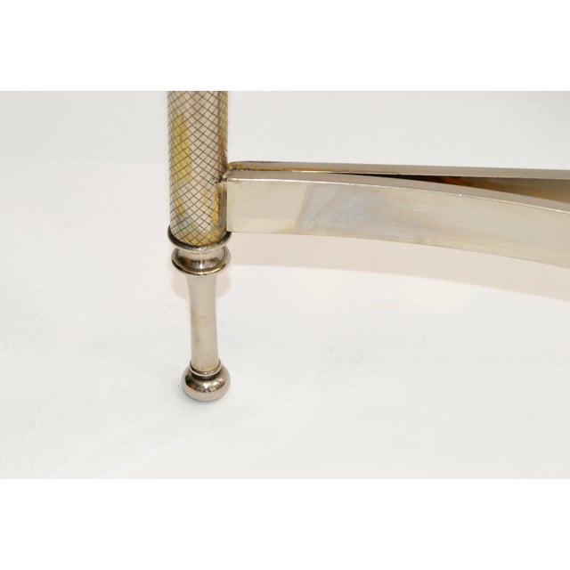 Vintage Hollywood Regency Demilune Polished Chrome Console Table Base For Sale - Image 9 of 13