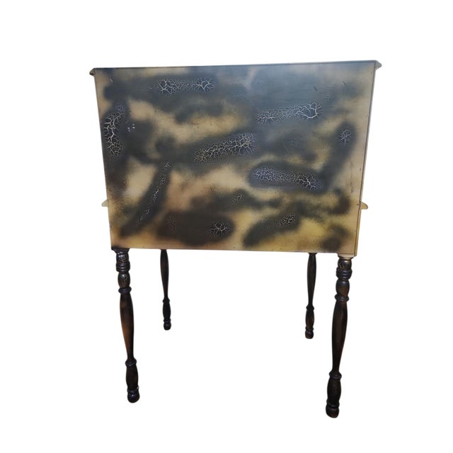 Vintage Crackle Finish Tambour Rolltop Desk For Sale - Image 4 of 11