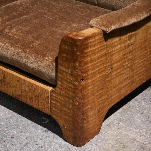 Vintage Three-Seater Sofa in Mohair and Oak, Belgium, 1940s For Sale - Image 12 of 16