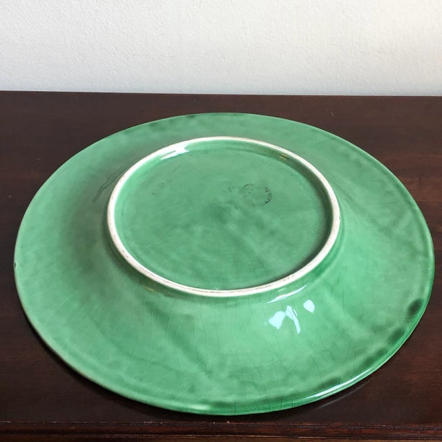 Vintage Portuguese Bordallo Pinheiro Majolica Chop Plate / Serving Platter For Sale - Image 9 of 12