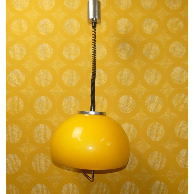 1970s Pendulum Pendant Lamp in Yellow Plastic, 1970s For Sale - Image 5 of 13