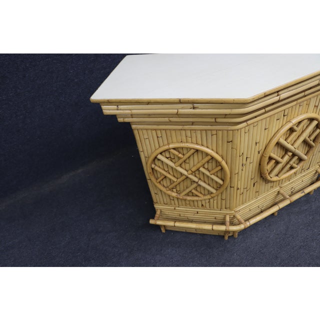 Mid-Century Modern Split Bamboo & Rattan Tiki Dry Bar For Sale - Image 10 of 18