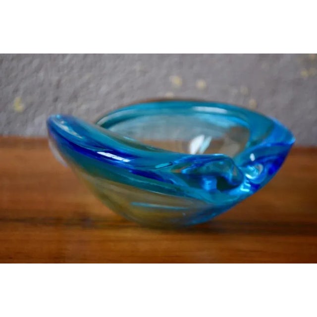 Blue Piriform Murano Glass Ashtray For Sale - Image 6 of 6
