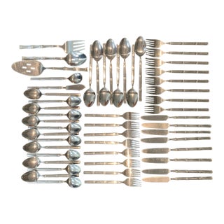 Stanley Roberts Tiburon Faux Bamboo Flatware for 8 - Set of 51 For Sale