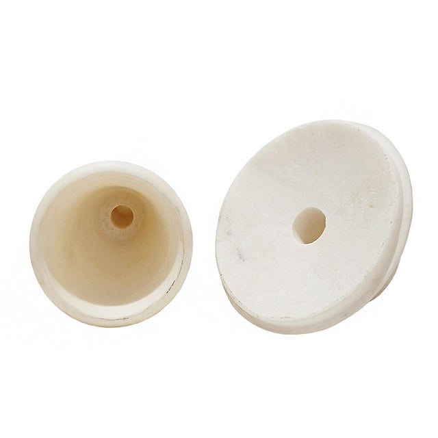 Hand- Carved White Marble Vase, Late 20th Century For Sale In New York - Image 6 of 12